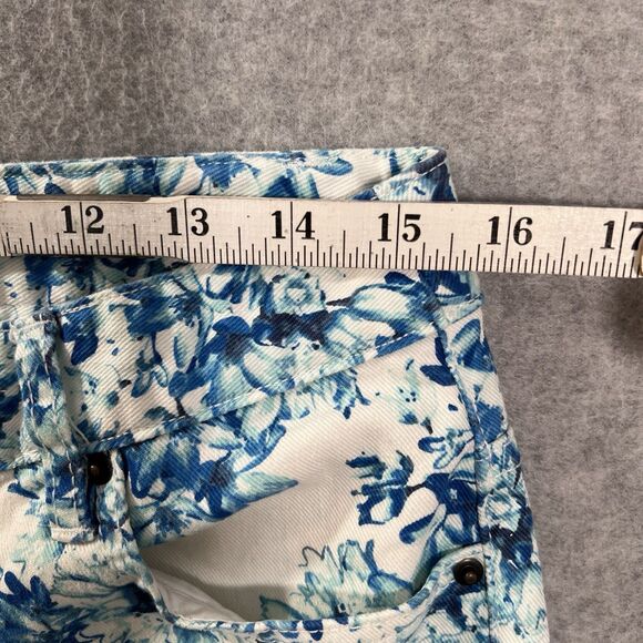 Garnet Hill Floral Jeans Blue White Size 10 (31x27) EUC coastal grandma - Picture 6 of 15